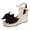 Black, variant on Rokment Womens Bowknot Wedge Dressy Sandals Elegant Open Toe Ankle Strap Platform Chunky High Heels Summer Dress Shoes for Bride Wedding Business Office