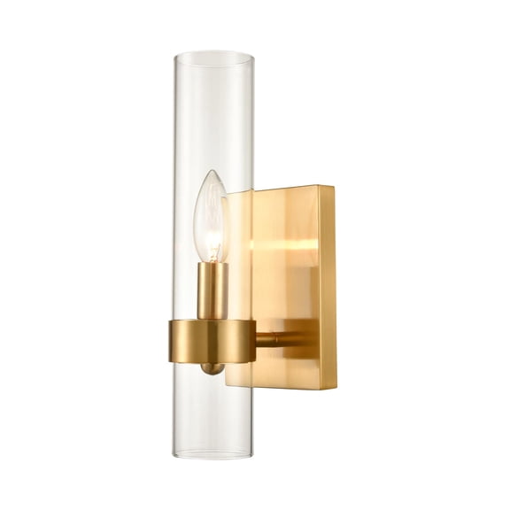Varignana Brushed Gold with Glass Shade Wall Sconces Wall Light Fixture, 1 Light