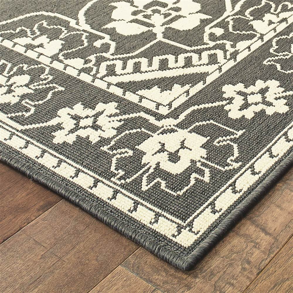Sphinx Marina Area Rug 7764E Outdoor Grey Petals Bulbs 2' 5" x 4' 5" Rectangle