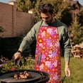 thumbnail image 4 of Red Daisy Flower Retro Pattern Apron-Garden Aprons for Women with Pockets-Cotton Linen Waterproof Kitchen Cooking Gardening Aprons Adjustable for Kitchen,Cooking,BBQ and Salon 33x27 Inch, 4 of 7