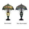 thumbnail image 4 of CHLOE Lighting EMPRESS Tiffany-style Dark Bronze 3 Light Double Lit Table Lamp 16" Shade, Green and Red, 4 of 5