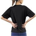 thumbnail image 3 of Womens Quick Dry T-Shirts, Athletic Workout Tops for Women Summer Casual Slimming Fit Solid Color Side Slit Crewneck Short Sleeve Shirts S-XL, 3 of 7