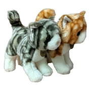 Set of 2 Miyoni ORANGE & GREY TABBY CAT 10" Stuffed Animal Plush by Aurora