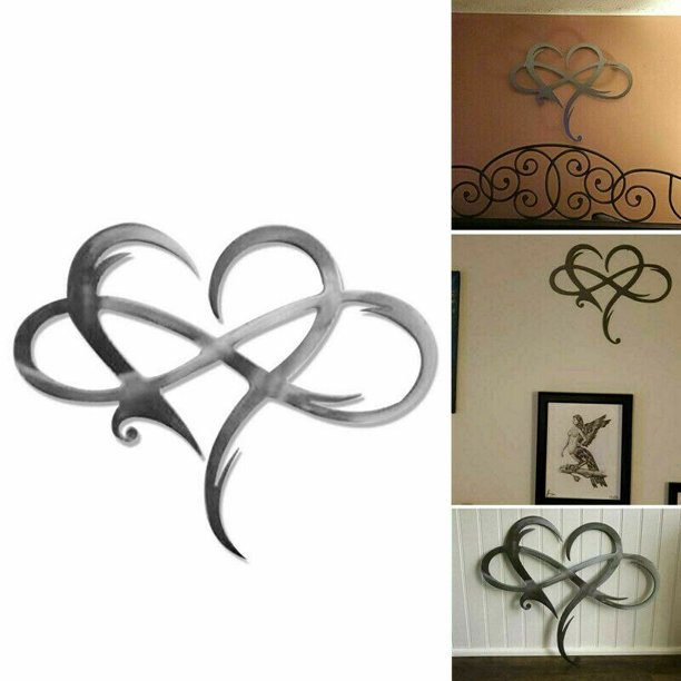 Metal Infinity Heart Steel Wall Decor Wall Art Love Wall Sign Home Wedding Decor Wind Chimes Room Hanging Decor AccessoriesPurpleChina He Qiyong unisex