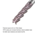 thumbnail image 3 of Uxcell 6mm Dia 6mm Shank 100mm Length HRC55 Carbide AlTiN Coated 4 Flute Square Nose End Mill, 3 of 6