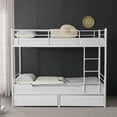 thumbnail image 4 of Ktaxon Metal Twin over Twin Bunk Bed with 2 Drawer & 2 Ladders for Bedroom, White, 4 of 8