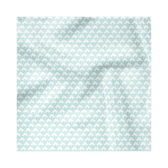 Mint Decorative Satin Napkins Set of 4, Doodle Abstract Style Little Soft Toned Bubbles Pastel Contemporary Graphic, Square Fabric Party & Dinner Napkin, 12", Seafoam and White, by Ambesonne