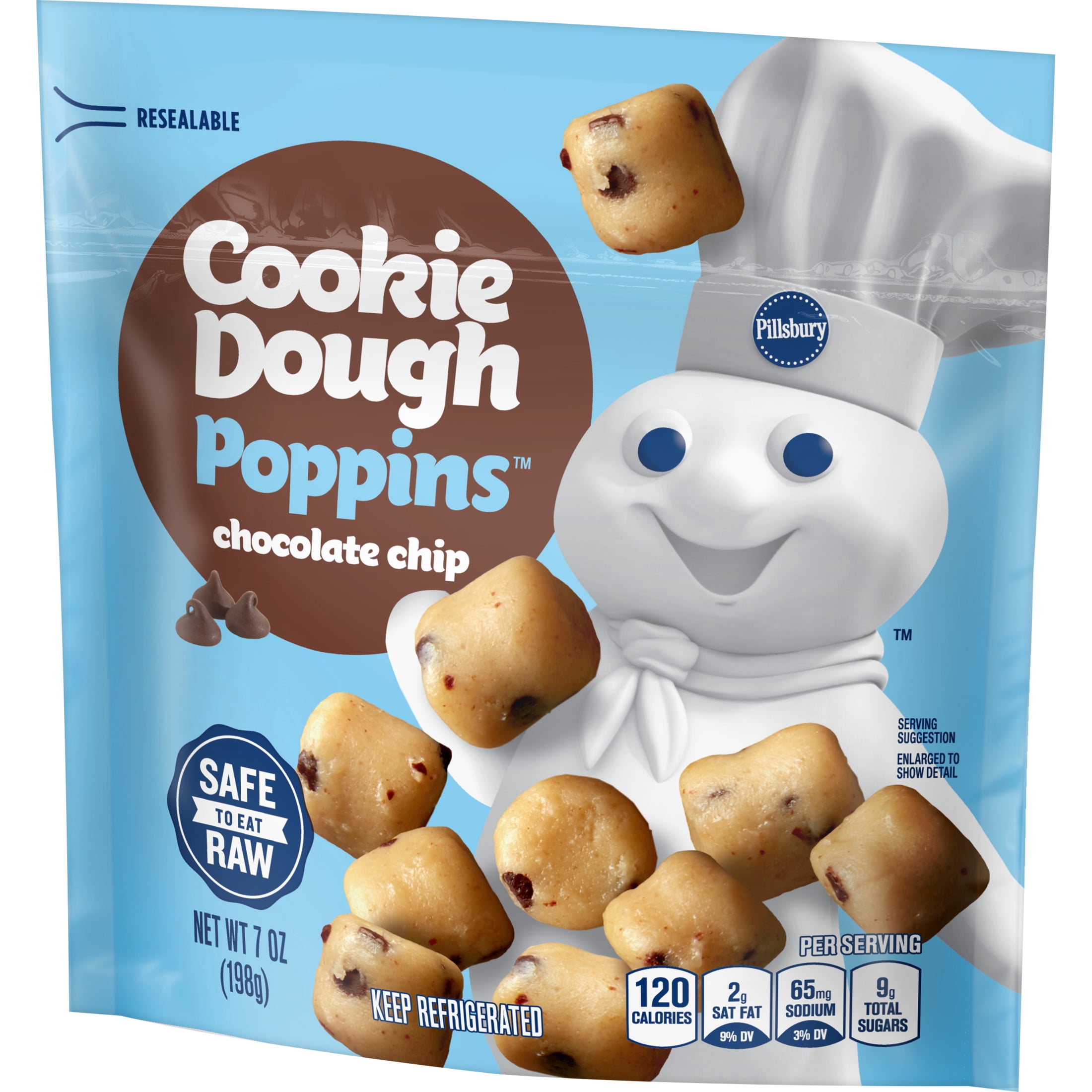 Pillsbury Chocolate Chip Cookie Dough Poppins, 7 oz