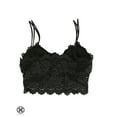 thumbnail image 5 of Luxtrada Womens Sexy Lace Floral Half Camisole Padded Bra Sexy Spaghetti Strap Bra Top V-Neck Bustier Crop Top (Black,L), 5 of 7