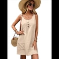 thumbnail image 1 of Vestido de Verano para Mujer, Sin Mangas, con Bolsillos, Informal, Corto, Corte A, Cuello Redondo. Cremoso XXL, 1 of 8