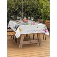 thumbnail image 4 of 60x102 Inch Outdoor Tablecloth with Umbrella Hole Zipper Rectangle Happy Easter Rabbit Rectangular Tablecloths Outside Waterproof Cute Bunny Spring Flowers Butterfly Patio Table Cover for Picnic, 4 of 8
