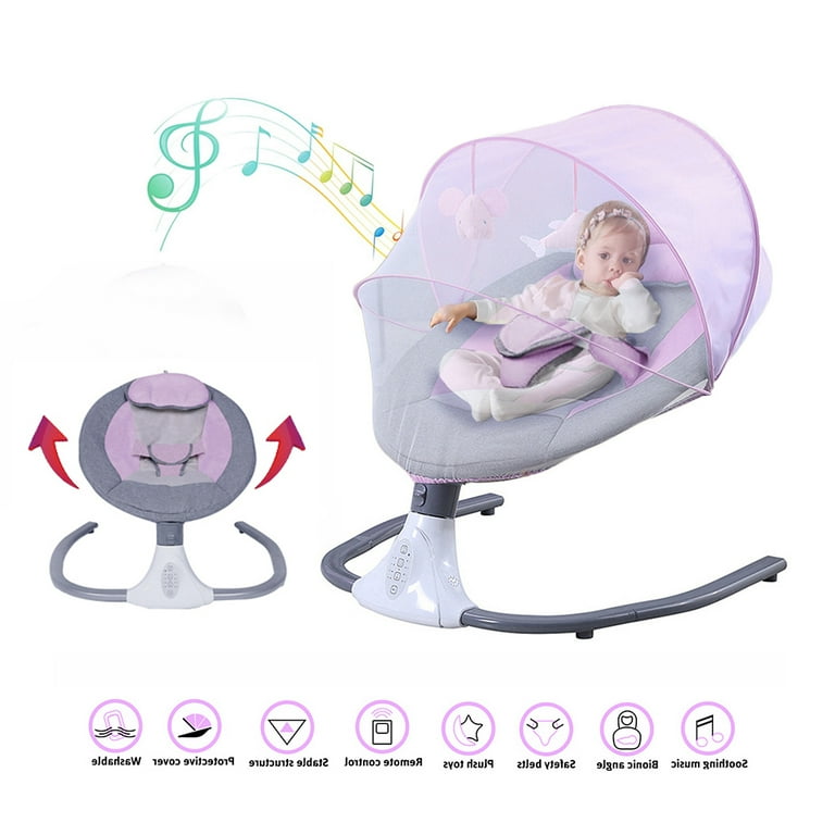 Beuway Electric Cradle - Bluetooth Baby Swing with Music, 12 Lullabies & Remote, Pink - Walmart.com Beuway Electric Cradle - Bluetooth Baby Swing with Music, 12 Lullabies & Remote, Pink - Walmart.com