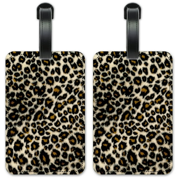 Small Leopard Spots - Luggage ID Tags / Suitcase Identification Cards - Set of 2