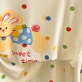 thumbnail image 6 of WUANDIXFA Toddler Pajamas 1-10 Years Cotton Cute Summer Fall Short Sleeve Shirts Pant Casual Outfit Baby Girl Pajamas,Yellow,6-7 Years, 6 of 7