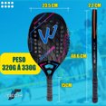 thumbnail image 3 of Raqueta de tenis Camewin Professional 3k Fibra de Carbono Playa, 3 of 4