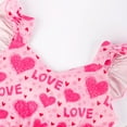 thumbnail image 3 of Toddler Girls Dresses Pink Heart Print Lovely Valentines Day Dress Outfit Little Girls Summer Clothes 2T (572-2), 3 of 5