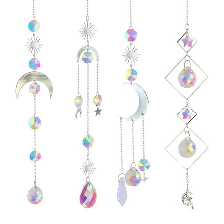 

4 Pack Crystal Pendant Lighting Pendant Garden Decoration Wind Chime