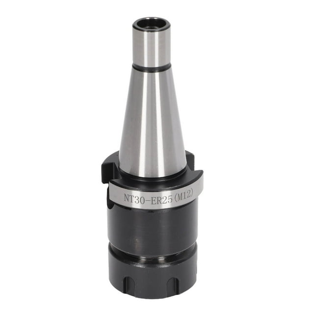 NT30 ER25 Integral Collet Chuck Holder - 40Cr Alloy Steel CNC Tool with M12 Rear Thread, 0.003mm Accuracy, Vacuum Quenched & Fully Ground Shank for Machining Centers, Engraving Machines & High-Speed
