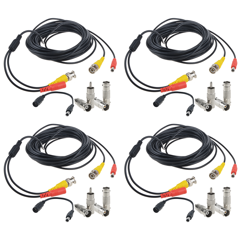 ABLEGRID BNC video power cable security camera wire cord for CCTV DVR