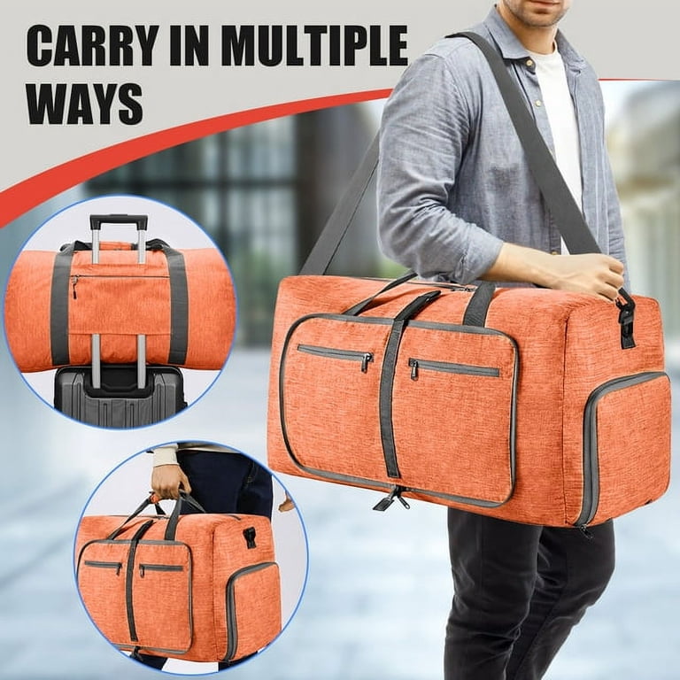 XUEYU 24" Collapsible Travel Duffel Bag, 65L, Orange photo 5