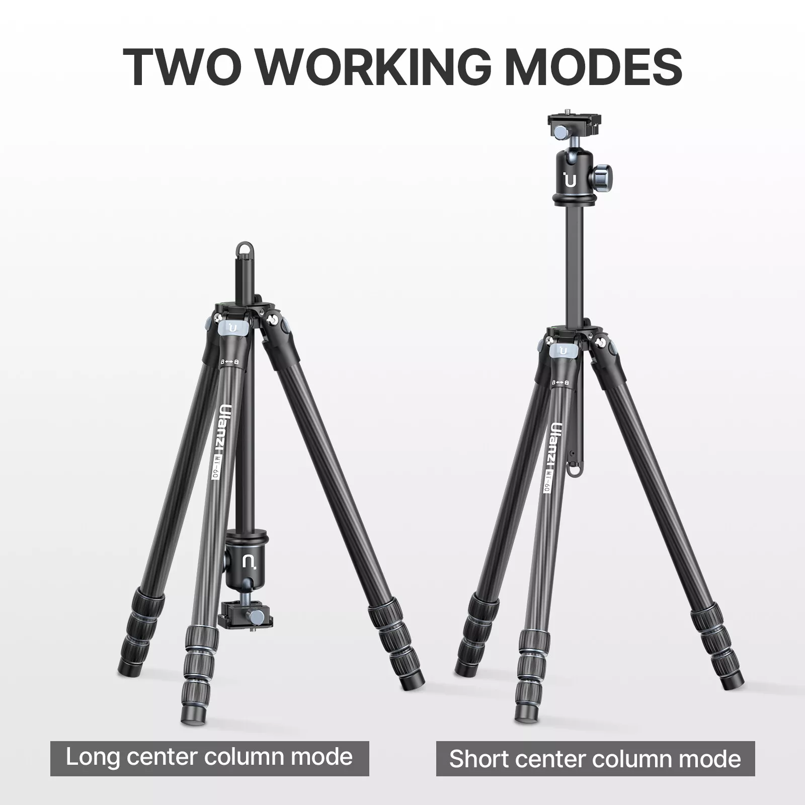 Ulanzi MT-60 Carbon Fiber Travel Tripod for Smartphone DSLR Camera - Lightweight, Versatile, and Durable