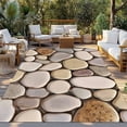 thumbnail image 2 of Cobblestones Outdoor Rug for Patio/Deck/Porch, Non-Slip Large Area Rug 5 x 8 Ft, Natural Stones Gravel Rock Aesthetic Art Indoor Outdoor Rugs Washable Area Rugs, Reversible Camping Rug Carpet Runner, 2 of 8