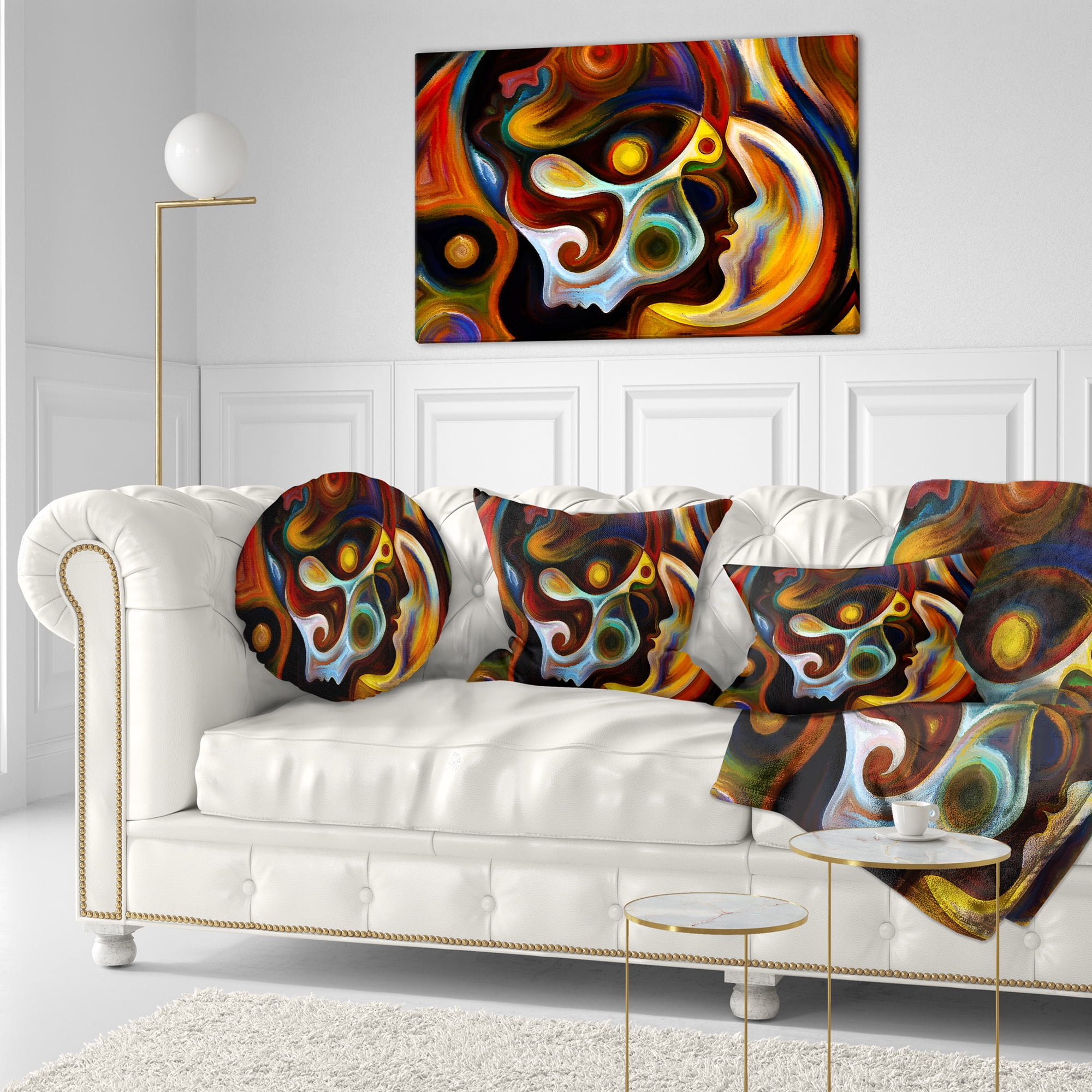 Designart Perspectives of Inner Paint - Abstract Throw Pillow - 12x20