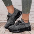 thumbnail image 3 of Rokment Women's Platform Running Tennis Shoes 2026 Spring Fall Knitted Lightweight Memory Foam Chunky Slip on Walking Trainners Basketball Bowling Sneakers Grey Size 8.5, 3 of 6