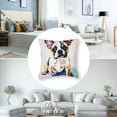 thumbnail image 5 of Acheng Throw Pillow Cover Cute White Frenchie French Bulldog Original Watercolor of Dog Rainbow Hand Square Decorative Throw Pillow Cushion Case for Home Couch Car 18x18in, 5 of 7