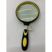 2x - 4" Rubberized Handheld Glass Magnifier-Yellow