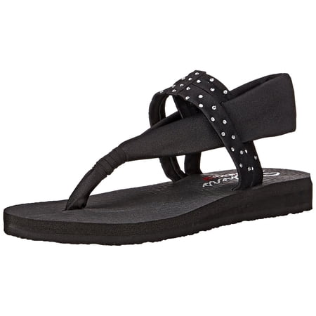 Skechers 38612blk Womens Meditation Shooting Star Sandals
