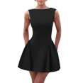 thumbnail image 1 of Robe de Soirée Mini Ligne A Sans Manches Col Rond Dos Nu pour Femmes Été, 1 of 10