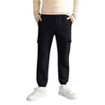 thumbnail image 3 of uublik Boys Girls Pants Size 4T-13 Kids Cargo Pants Elastic Waist Lightweight Outdoor Jogger Pants Black, 3 of 6