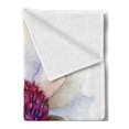 thumbnail image 2 of Watercolor Soft Flannel Fleece Throw Blanket, Flower Blossom Artwork with Tender Petals Romantic Dreamlike Garden Plants, Cozy Plush for Indoor and Outdoor Use, 70" x 90", Fuchsia Cream, by Ambesonne, 2 of 5