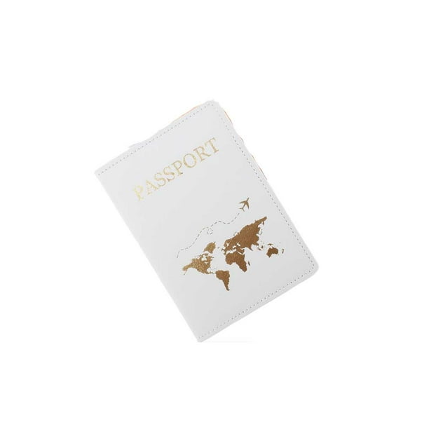 Funda para pasaporte con control de seguridad, soporte de almacenamiento para tarjeta de crédito y débito de identificación de viaje, bolsa de Almacenamiento y organización del hogar Blanco Bearachild HA067524-03B