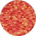 thumbnail image 1 of Ahgly Company Machine Washable Indoor Round Transitional Neon Orange Area Rugs, 8' Round, 1 of 7