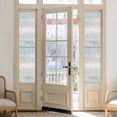 thumbnail image 2 of Blue Beige Farmhouse Window Privacy Film, Vintage Wooden Striped Static Cling UV Sun Blocking Heat Control Window Tint Day and Night, Non-Adhesive Reusable One Way Windows Privacy Cover 17.7''x78.7'', 2 of 7