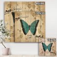 thumbnail image 3 of Designart 'Blue Farmhouse Butterfly Paris' Farmhouse Print on Natural Pine Wood, 3 of 3