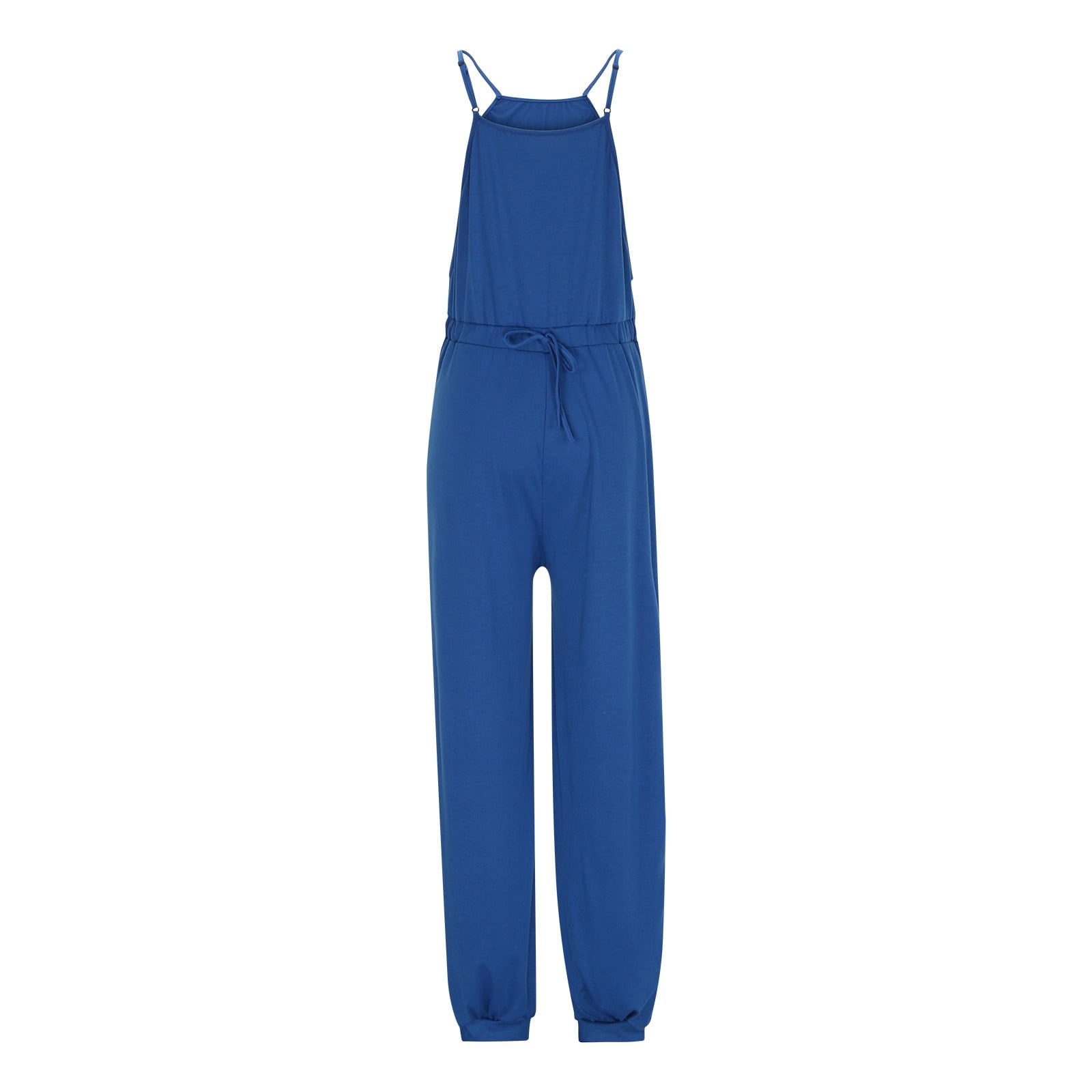 lcziwo Women's Casual Loose Jumpsuit Solid Color Sleeveless Straps Overalls Elastic Cinch Bottom Joggers One Piece Pants with Pockets for Yoga Workout Christmas Sales Clearance