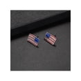 thumbnail image 2 of Lux Accessories Silver Tone glitter Red Blue American Flag Stud Earrings, 2 of 2