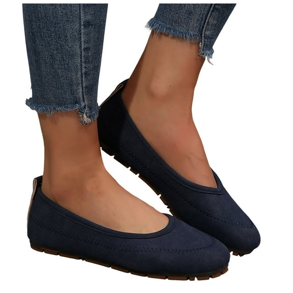 Womens Ballet Flats 2025 Fall Fashion Non Slip Work Shoes Soft Comfortable Casual Slip-On Walking Loafers