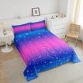 thumbnail image 3 of Winter Themed Bedding White Snowflake Comforter Set Twin Size Blue Purple Gradient Bedding Comforter Sets Happy New Year Xmas Duvet Insert Merry Christmas Themed Quilt, 3 of 6