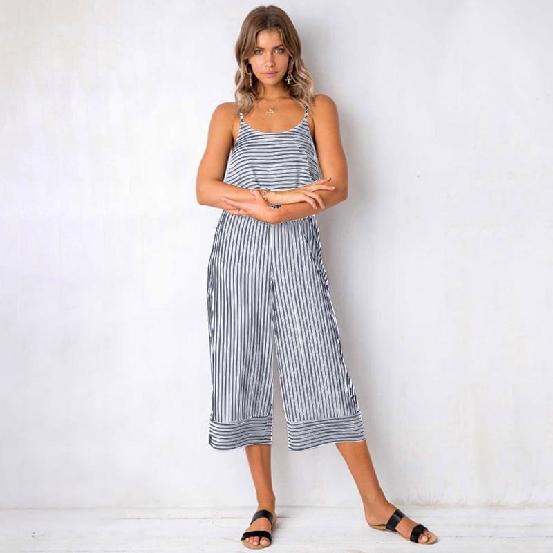 wild honey pinstripe flared dungaree jumpsuit