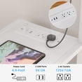 thumbnail image 3 of Leyaoyao 3-Tier Printer Stand with Charging Station, Computer Tower Stand with Open Shelves for Home Office, Printer Cart Lockable Wheels, White, 3 of 8
