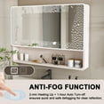 thumbnail image 4 of Aukfa Bathroom Medicine Cabinets Wall Cabinet with Defogging Function and LED Lights,35"x28",Khaki, 4 of 8