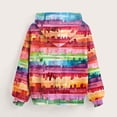 thumbnail image 3 of YLSDY Hoodies for Girls Kids Striped Printed Loose Pockets Fitting Long Sleeved Hoodie Oversized Hoodies for Big Girls Multicolor 9-10 Years, 3 of 5