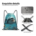 thumbnail image 4 of Balery Realistic Ocean Shark Pattern Drawstring Backpack Bag Sport Gym Sackpack Cinch Bags Pattern Drawstring Backpack Bag Sport Gym Sackpack Cinch Bags -Small, 4 of 6
