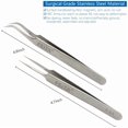 thumbnail image 4 of Eyelash Tweezers - FEITA Precision Eyelash Extension Tweezers Set - Professional Straight & Curved Pointed Very Fine Tip Tweezers for Lash Extensions - Silver - 2Pcs, 4 of 6