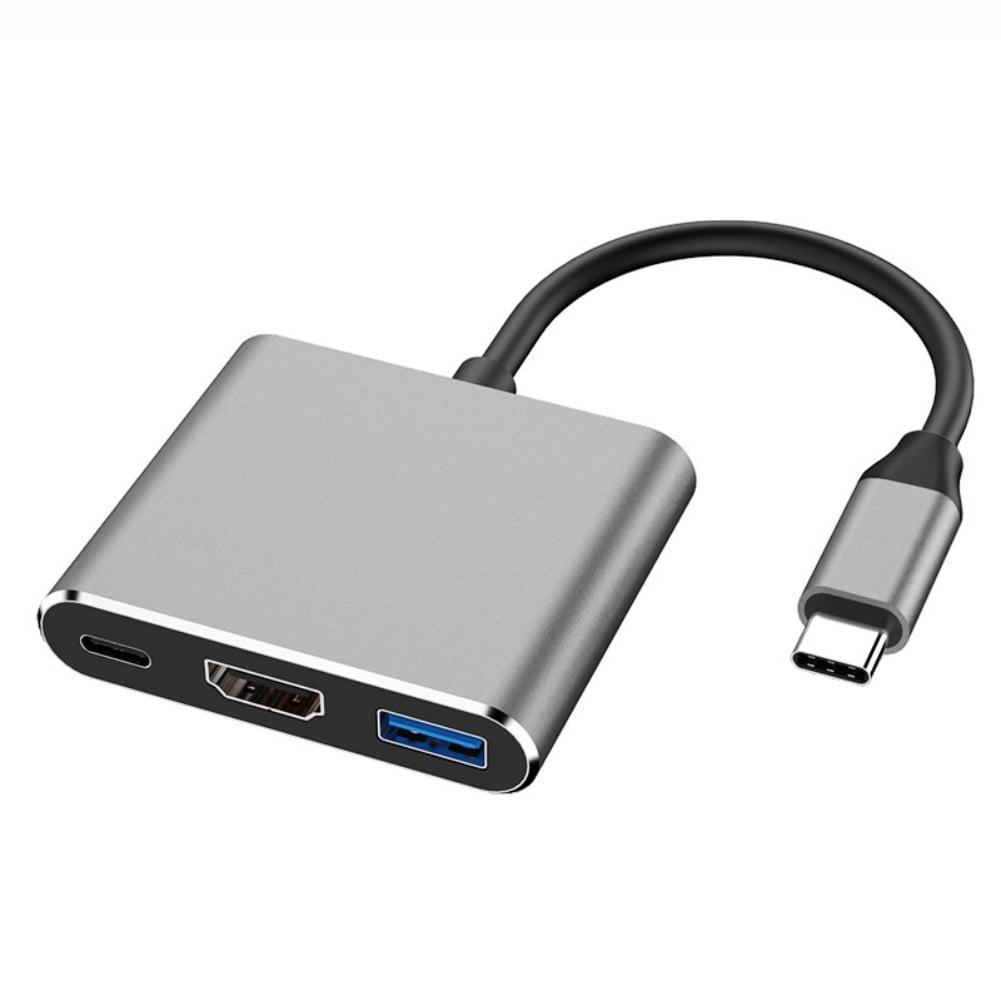 YiLBX USB C to HDMI Multiport Adapter, USB 3.1 Gen 1 Thumderbolt 3 to HDMI 4K Video Converter/USB 3.0 Hub Port PD Quick Charging Port