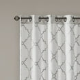 thumbnail image 3 of Fretwork Print Blackout Window Curtain, Grommet Top Window Curtain Panel for Living Room Bedroom, Scroll Geometric Fretwork Print Design Window Curtain Panel in Grommet Top, Ivory+Grey, 3 of 9